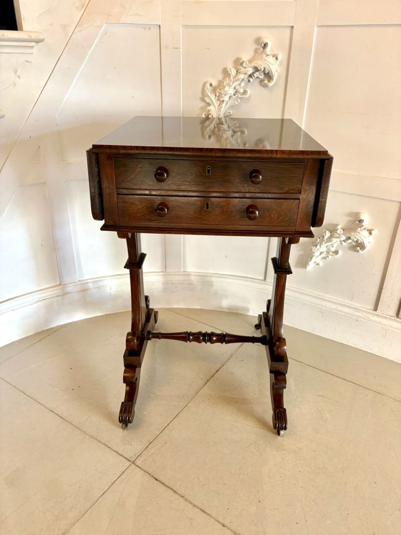 Antique William IV Quality Rosewood Work / Lamp Table